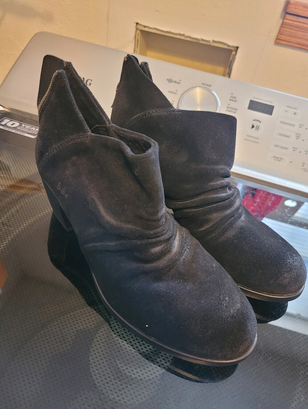 boc Black Suede Slouchy Ankle Booties